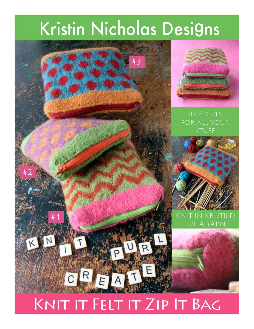 Knit PDF - Knit It • Felt It • Zip It Bag Download